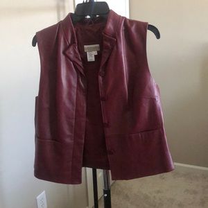 Burgundy Leather Vest